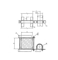 Крепление одного трубопровода к железобетонной балке