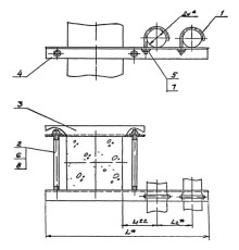 Крепление двух трубопроводов к колонне