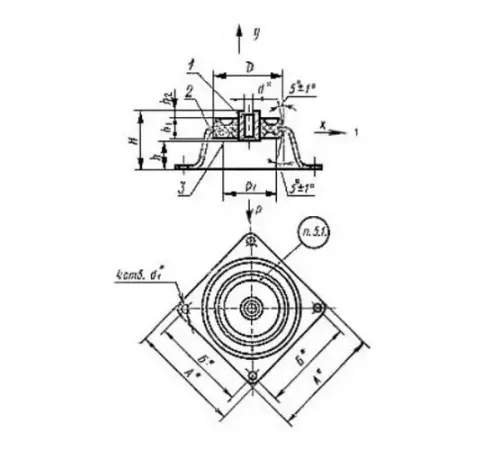 Амортизаторы приборные резинометаллические чашечные в Жлобине