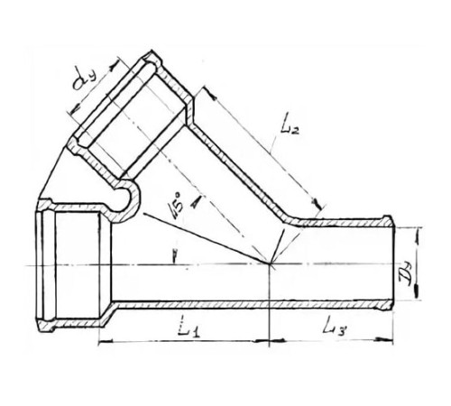 Косые чугунные тройники 45° в Жлобине с доставкой по Беларуси