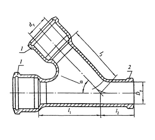 Косые чугунные тройники 60 градусов в Жлобине