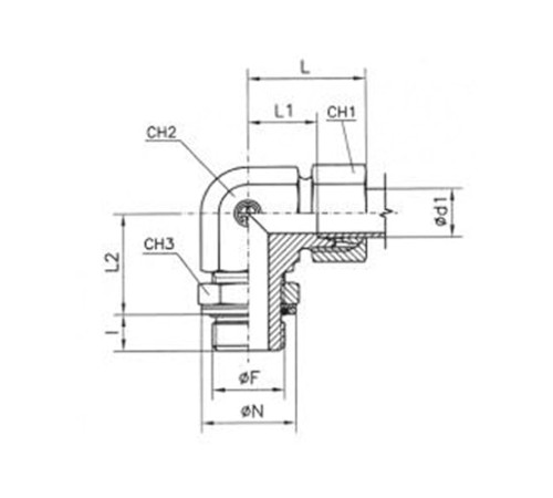 Угольники ввертные TN 514 с уплотнением в Жлобине
