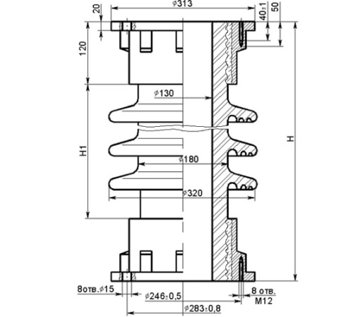 Фарфоровые армированные покрышки ПНК для конденсаторов в Жлобине