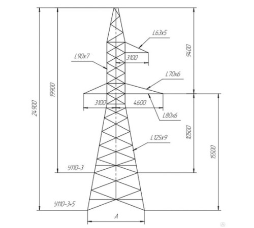 Промежуточно-угловые опоры ЛЭП в Жлобине с доставкой по Беларуси