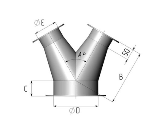 Титановые неравнопроходные Y-тройники для воздуховодов в Жлобине